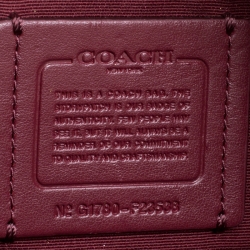 Pre Owned Coach Red Metallic Leather Small Kelsey Top Handle bag