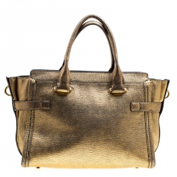 Pre Owned Coach Gold Leather Swagger 27 Carryall Top Handle Bag