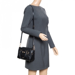 Pre Owned Coach Black Quilted Leather Mini Blake Top Handle Bag