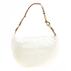 Pre Owned حقيبة كتف كوتش نايلون بيضاء