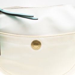 Pre Owned حقيبة كتف كوتش نايلون بيضاء