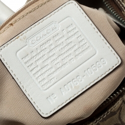 Pre Owned Coach Beige/Off White Signature Canvas Hobo