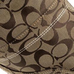 Pre Owned Coach Beige/Off White Signature Canvas Hobo