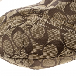 Pre Owned Coach Beige/Off White Signature Canvas Hobo