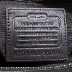 Coach Black/Purple Woven Embossed Leather Top Handle Bag