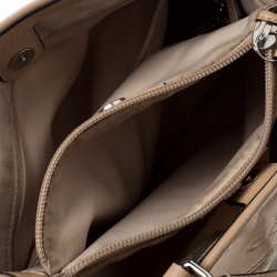 Pre Owned Coach Beige/Peach Nylon and Leather Carryall Top Handle Bag