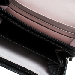 Pre Owned محفظة كوتش بالشعار جلد سوداء