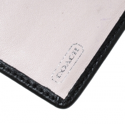 Pre Owned محفظة كوتش بالشعار جلد سوداء