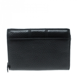 Pre Owned محفظة كوتش بالشعار جلد سوداء