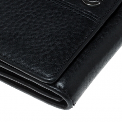 Pre Owned محفظة كوتش بالشعار جلد سوداء