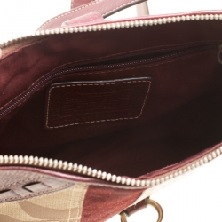 Coach Beige/Burgundy Signature Canvas and Leather Crossbody Bag