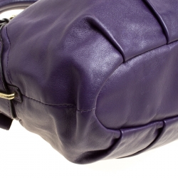 Pre Owned Coach Purple Leather Sopia Top Handle Bag