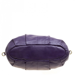 Pre Owned Coach Purple Leather Sopia Top Handle Bag
