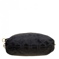 Pre Owned Coach Black Signature Canvas Ashley Top Handle Bag