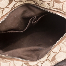 Pre Owned Coach Beige/Brown Signature Canvas Shoulder Bag
