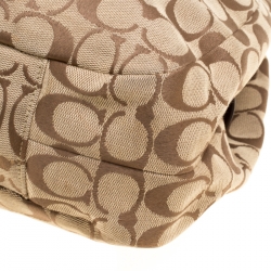 Pre Owned Coach Beige/Brown Signature Canvas Shoulder Bag