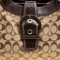 Pre Owned Coach Beige/Brown Signature Canvas Shoulder Bag