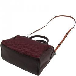 Pre Owned حقيبة كوتش ميني بنت جلد وكانفاس بوردو