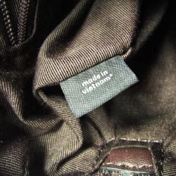 Pre Owned حقيبة كوتش ميني بنت جلد وكانفاس بوردو