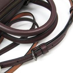 Pre Owned حقيبة كوتش ميني بنت جلد وكانفاس بوردو