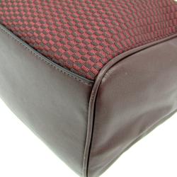 Pre Owned حقيبة كوتش ميني بنت جلد وكانفاس بوردو