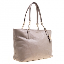 Pre Owned Coach Beige Leather Ava Tote