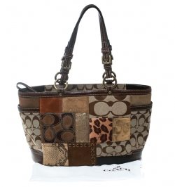 Pre Owned Coach Multicolor Canvas and Leather Patchwork Tote