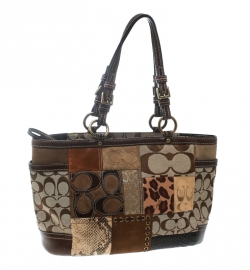Pre Owned Coach Multicolor Canvas and Leather Patchwork Tote
