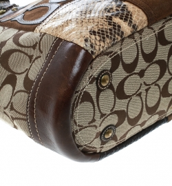 Pre Owned Coach Multicolor Canvas and Leather Patchwork Tote