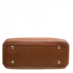 Pre Owned Coach Brown/Pink Leather Top Handle Bag