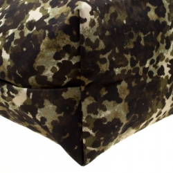 Pre Owned Longchamp Camo Nylon Medium Le Pliage Tote