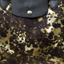 Pre Owned Longchamp Camo Nylon Medium Le Pliage Tote