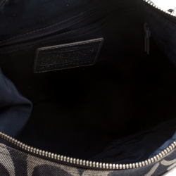 Pre Owned حقيبة كتف كوتش دنيم بنقوش الشعار زرقاء/فضية