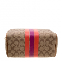 Coach Brown Signature Varsity Stripe Coated Canvas Mini Bennett Satchel