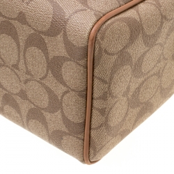 Coach Brown Signature Varsity Stripe Coated Canvas Mini Bennett Satchel