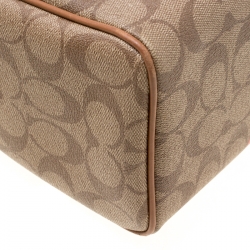 Coach Brown Signature Varsity Stripe Coated Canvas Mini Bennett Satchel