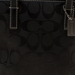 Coach Black Signature Canvas and Leather Mini Tote