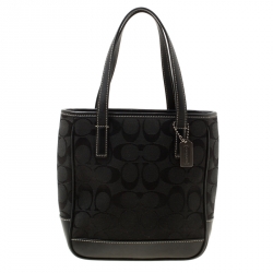 Coach Black Signature Canvas and Leather Mini Tote