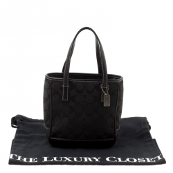 Coach Black Signature Canvas and Leather Mini Tote