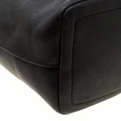 Pre Owned Coach Black Leather Bucket Hobo