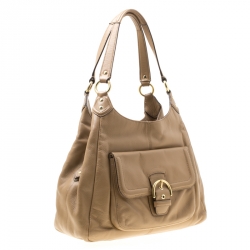 Pre Owned Coach Brown Leather Pocket Tote