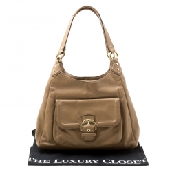 Pre Owned Coach Brown Leather Pocket Tote