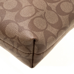 Coach Brown Signature Coated Canvas File Crossbody Bag