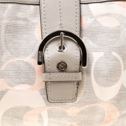 Coach Grey/Multicolor Signature Canvas and Leather Tote 