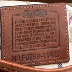 Pre Owned Coach Brown Leather Shoulder Bag 