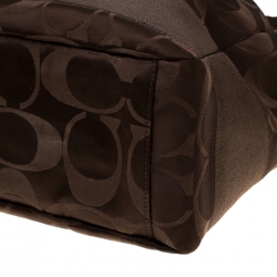 Coach Brown Signature Canvas Diaper Top Handle Bag