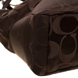 Coach Brown Signature Canvas Diaper Top Handle Bag