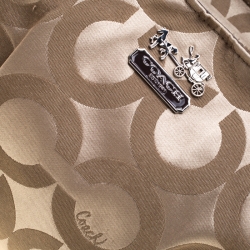 Pre Owned Coach Beige Signature Canvas Shoulder Bag