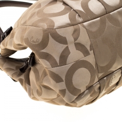 Pre Owned Coach Beige Signature Canvas Shoulder Bag