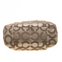 Pre Owned Coach Beige Signature Canvas Shoulder Bag